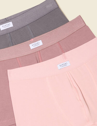 Lot 3 boxers vieux rose homme