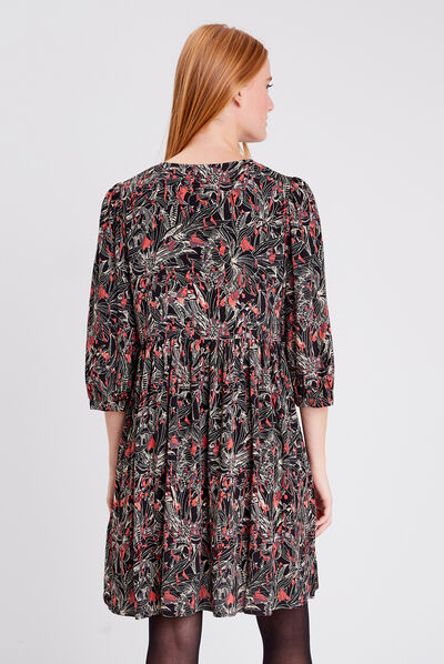 Robe droite éco-responsable noir femme