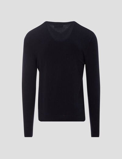 Pull manches longues bleu foncé homme