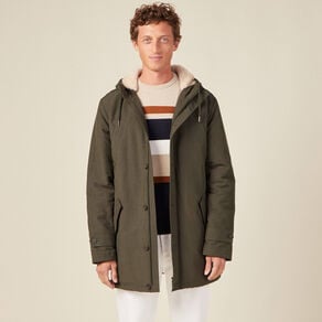parka droite a capuche vert kaki homme Parka droite à capuche vert kaki homme