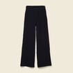 Pantalon loose taille haute fluide noir femme