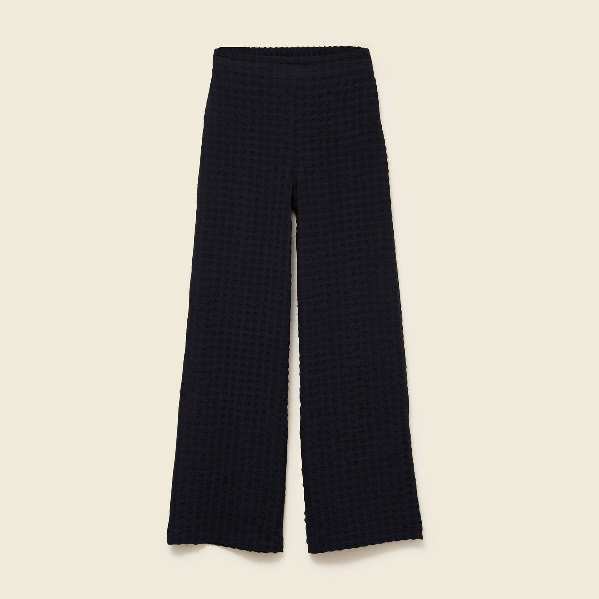 Pantalon loose taille haute fluide noir femme