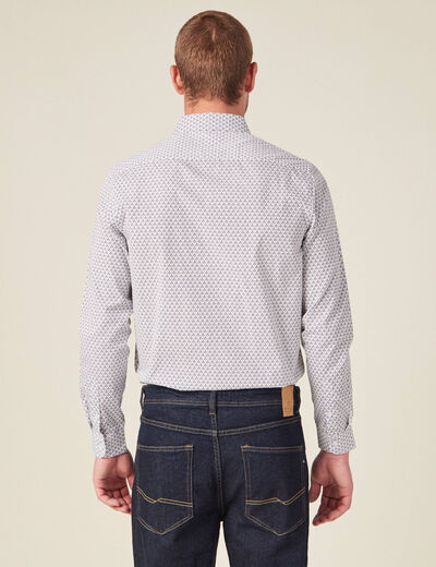 Chemise en coton manches longues blanc homme