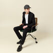 Pantalon slim cigarette noir homme