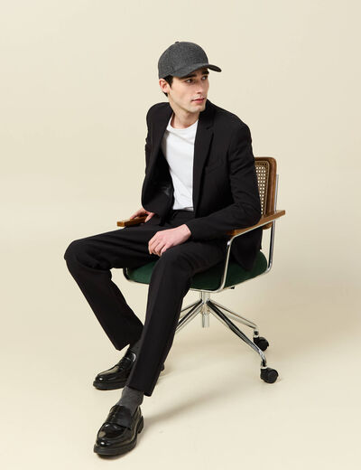 Pantalon slim cigarette noir homme
