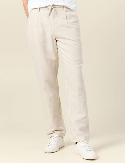 Pantalon chino straight beige homme