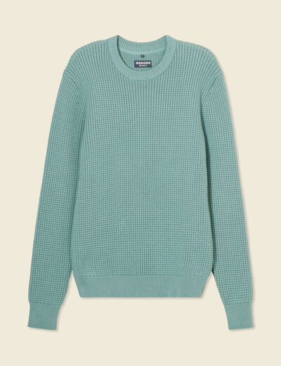 Pull éco-responsable vert foncé homme