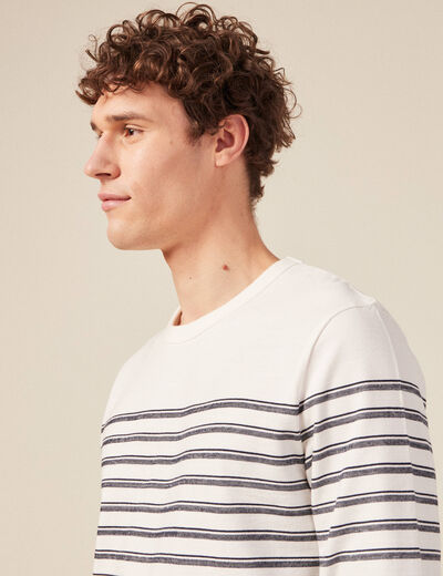 T-shirt manches longues ecru homme