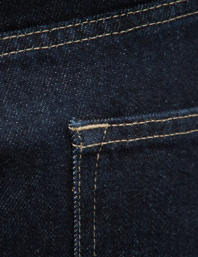 Jeans straight longueur 32 en coton denim brut rinse homme