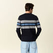 Pull manches longues bleu marine homme