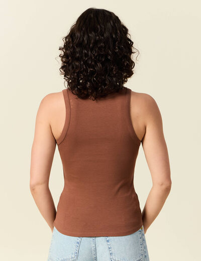 Débardeur sans manches marron foncé femme