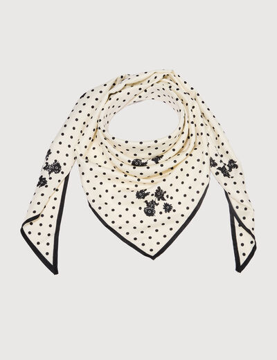 Foulard satin&eacute; noir femme