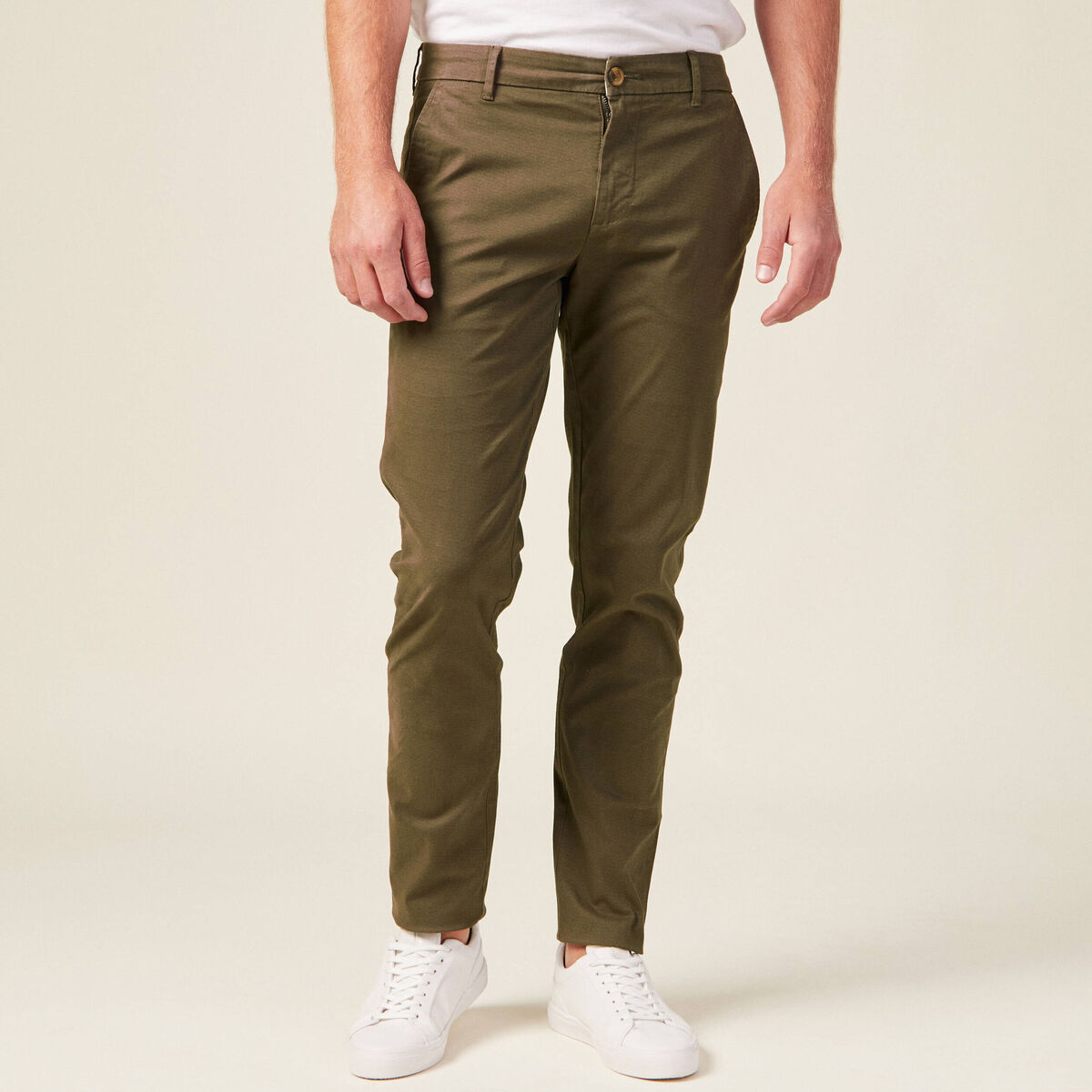 Pantalon slim Instinct chino taupe homme