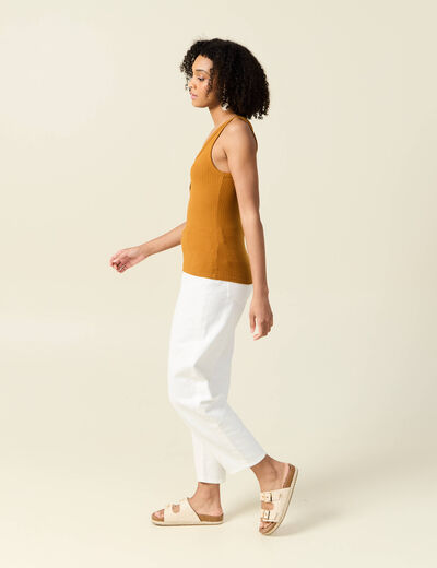 Débardeur sans manches camel femme