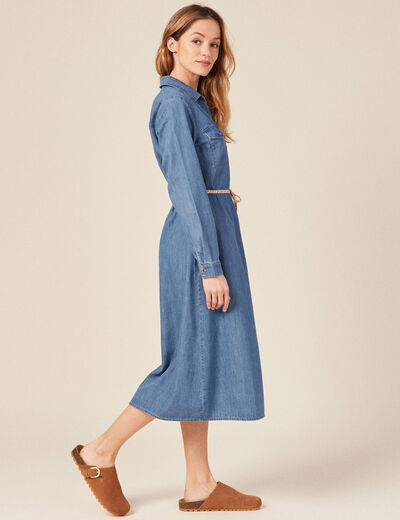 Robe en jean éco-responsable denim bleach femme