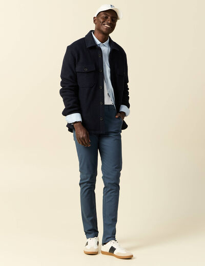 Pantalon slim Instinct chino bleu gris homme