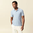 Polo cintr&eacute; manches courtes bleu gris homme