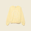 Sweat droit court manches longues jaune pastel femme