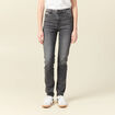 Jeans slim taille haute denim gris femme