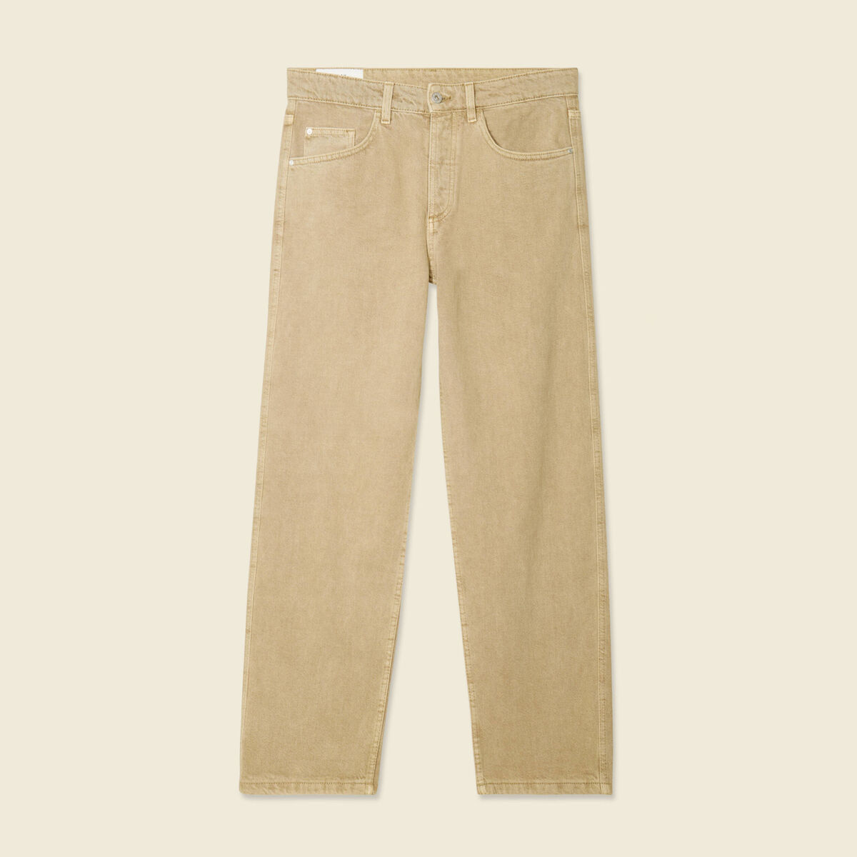 Jeans large 5 poches vert homme