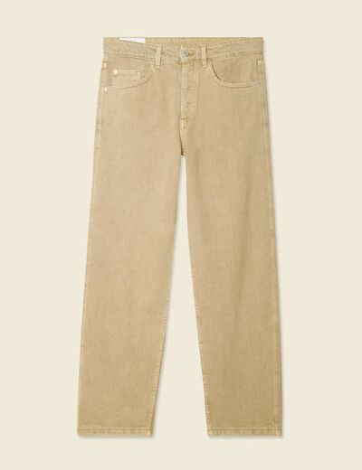 Jeans large 5 poches vert homme