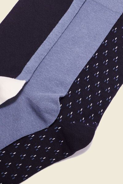 Lot 3 paires chaussettes bleu gris homme