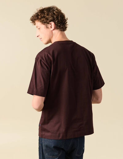 T-shirt en coton marron fonc&eacute; homme