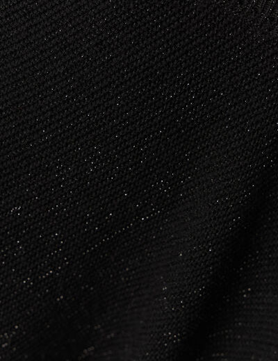 Pull manches longues ajouré noir femme