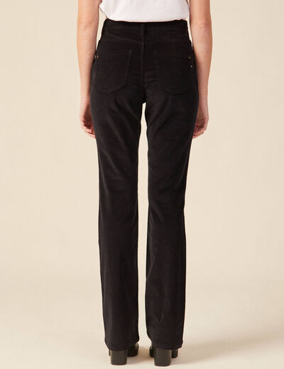 Pantalon bootcut velours noir femme