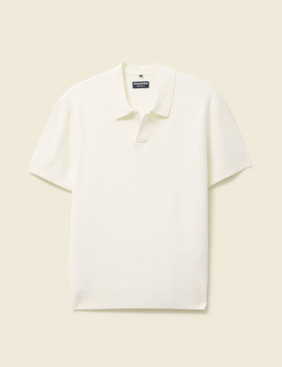 Polo cintré manches courtes ecru homme