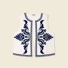 gilet sans manches ecru femme Gilet sans manches ecru femme