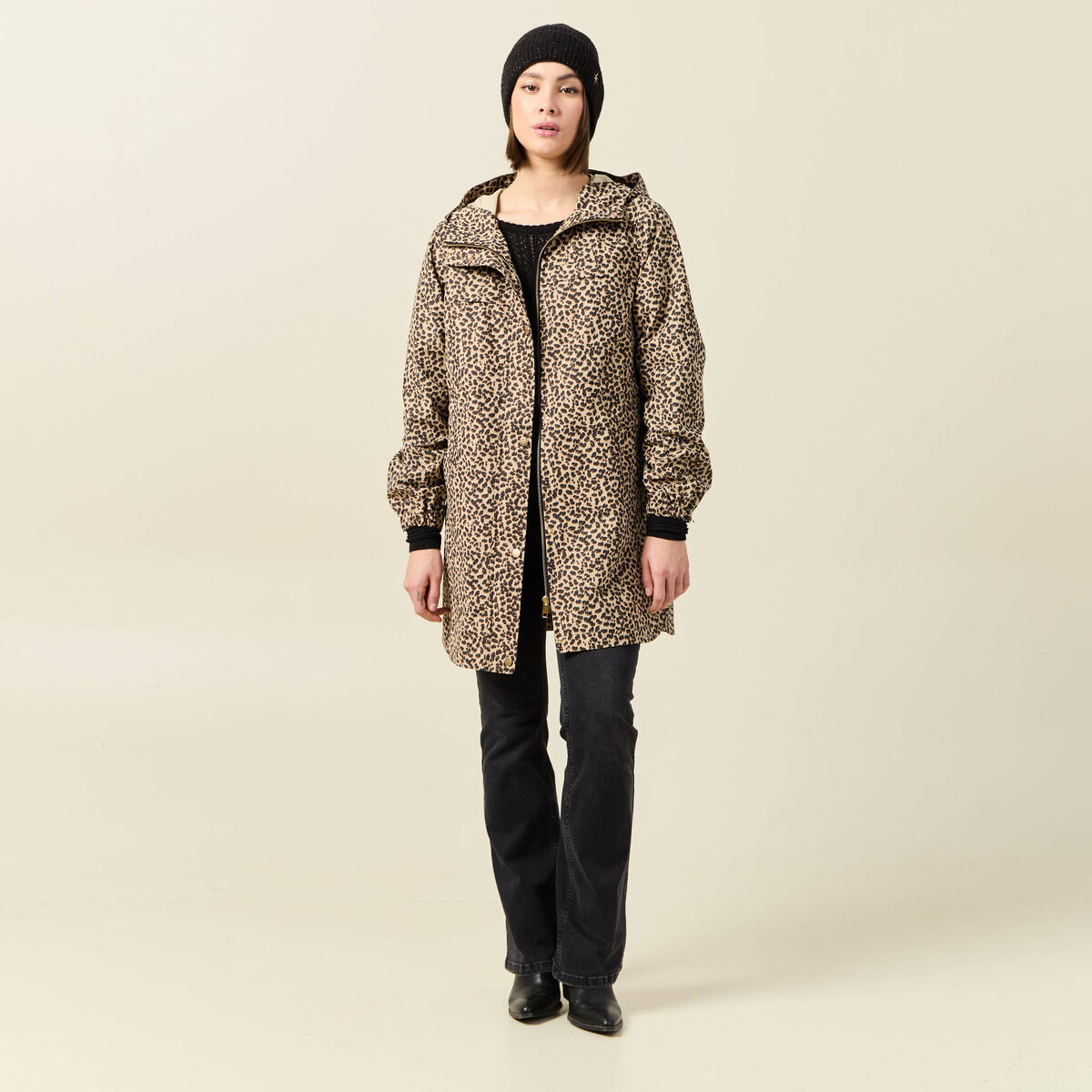 Pull manches longues ajouré noir femme