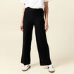 Pantalon loose taille haute fluide noir femme