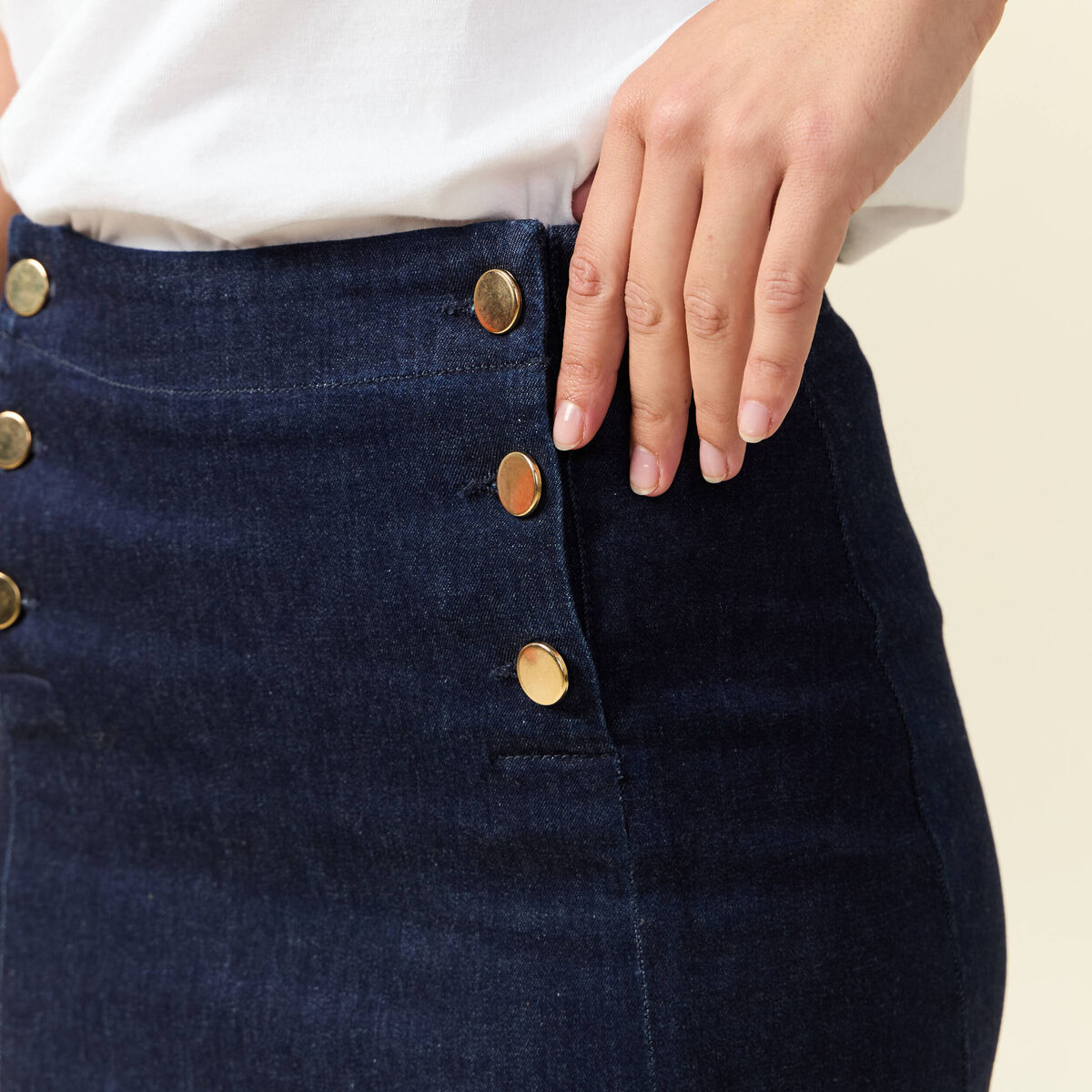 Jupe en jeans denim brut femme