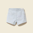 Jupe-short taille haute en jeans denim bleach femme