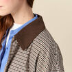 Blouson oversize manches longues doubl&eacute; marron femme