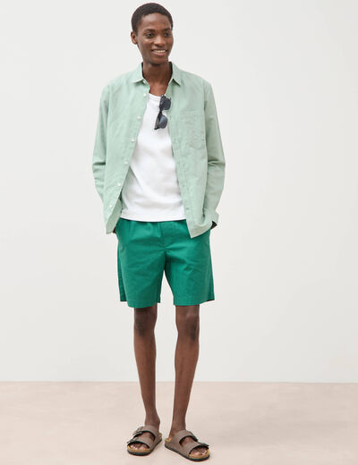 Chemise manches longues vert pastel homme