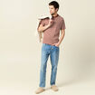 T-shirt manches courtes marron cognac homme