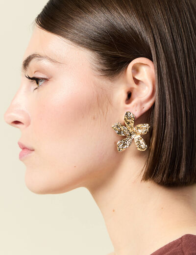Boucles d'oreilles clous couleur or femme
