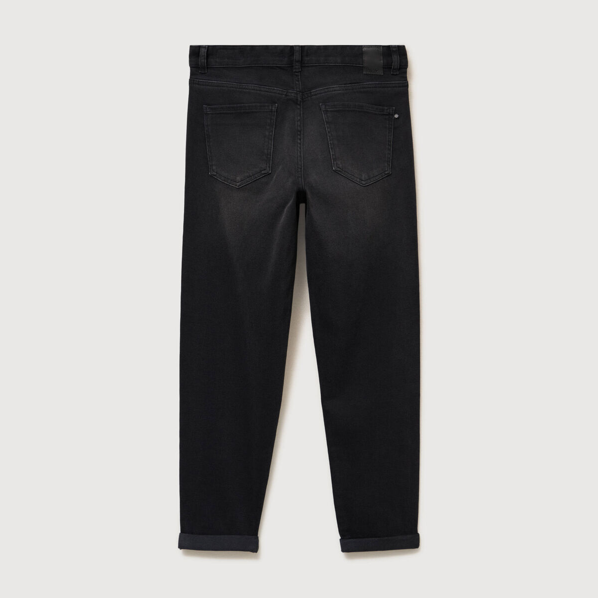 Jeans droit 7/8&egrave;me taille standard denim noir femme