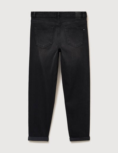 Jeans droit 7/8&egrave;me taille standard denim noir femme