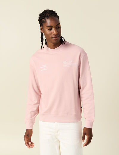 Sweat manches longues rose pastel homme