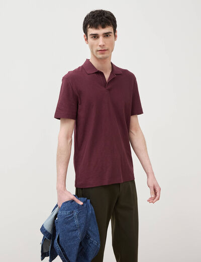 Polo manches courtes prune homme