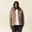 Doudoune capuche amovible marron foncé homme
