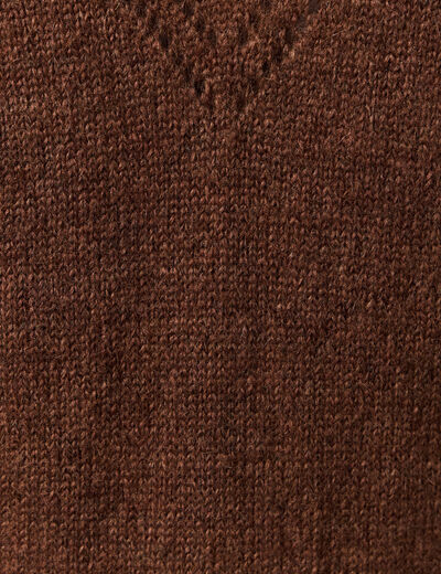 Pull manches longues fabriqué en France marron foncé femme