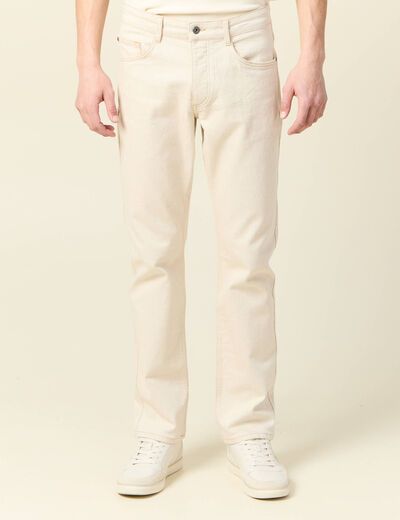 Jeans regular 5 poches denim beige homme