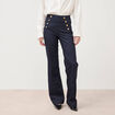 Jeans flare &agrave; pont denim brut femme