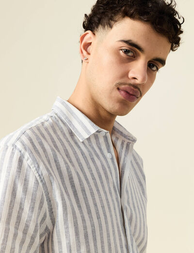 Chemise manches courtes ecru homme