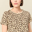 T-shirt manches courtes beige moyen femme