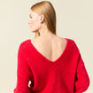 Pull manches longues rouge femme